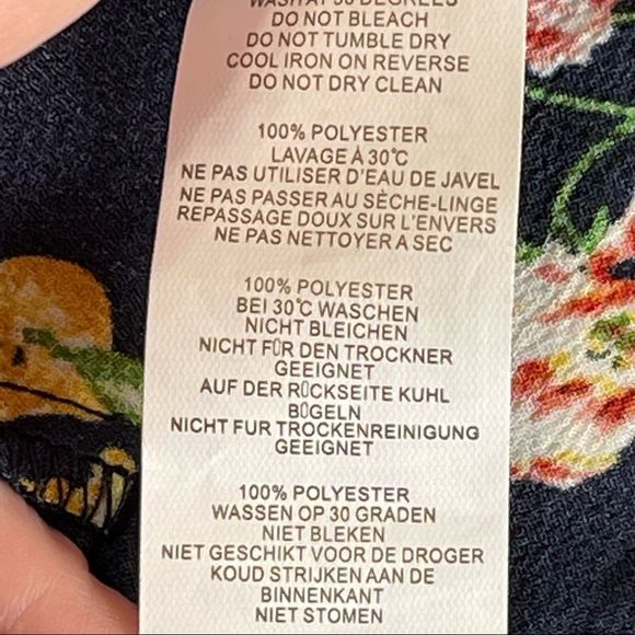 Boohoo Cap Sleeve Tie Waist Floral Hi-Lo Dress Navy Size 4 NWT - Picture 12 of 15